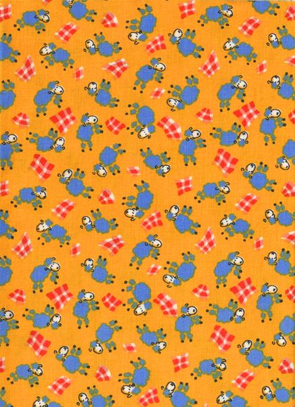 Nažehlovací záplaty s potiskem velké - ovečky na oranžovém podkladu - sáček